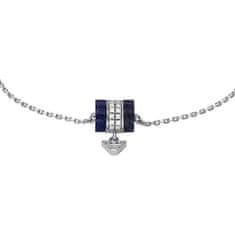 Emporio Armani Čudovita srebrna zapestnica z lapis lazulijem in cirkoni EG3572040