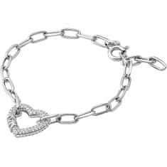 Michael Kors Romantična srebrna zapestnica iz cirkonijevega srca iz Pavéja MKC1648CZ040