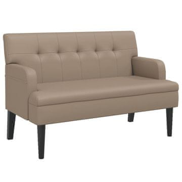 Vidaxl Klop z naslonom kapučino 112x65,5x75 cm umetno usnje
