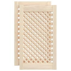 Vidaxl Vrata za omarico z mrežico 2 kosa 39,5x69 cm trdna borovina