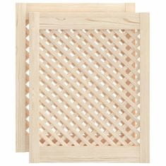 Vidaxl Vrata za omarico z mrežico 2 kosa 49,5x61,5 cm trdna borovina