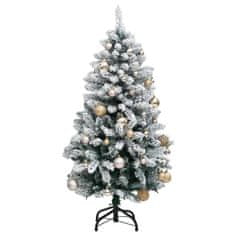 Vidaxl Umetna novoletna jelka 150 LED diod in komplet bučk 150 cm