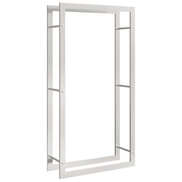 Vidaxl Stojalo za drva 80x28x154 cm nerjaveče jeklo