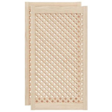Vidaxl Vrata za omarico z mrežico 2 kosa 49,5x99 cm trdna borovina
