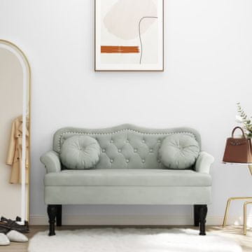 Vidaxl vidaXL Klop z blazinami svetlo siva 120,5x65x75 cm žamet