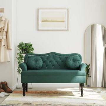 Vidaxl vidaXL Klop z naslonjalom temno zelena 120,5x65x75 cm žamet