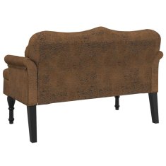 Vidaxl vidaXL Klop z blazinami rjava 120,5x65x75 cm umetna semiš