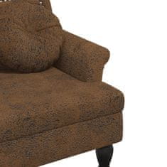 Vidaxl vidaXL Klop z blazinami rjava 120,5x65x75 cm umetna semiš
