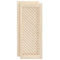 Vidaxl Vrata za omarico z mrežico 2 kosa 39,5x99 cm trdna borovina