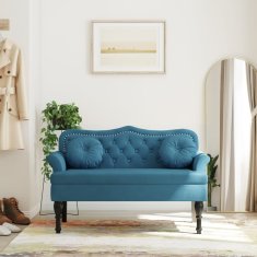 Vidaxl vidaXL Klop z blazinami modra 120,5x65x75 cm žamet