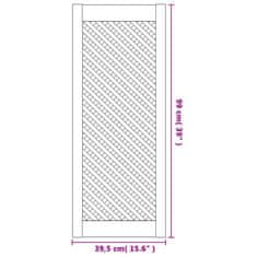 Vidaxl Vrata za omarico z mrežico 2 kosa 39,5x99 cm trdna borovina