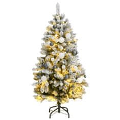 Vidaxl Umetna novoletna jelka 150 LED diod in komplet bučk 120 cm