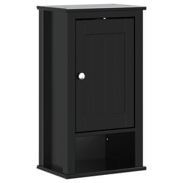 Vidaxl Kopalniška stenska omarica BERG črna 40x27x71,5 cm borovina