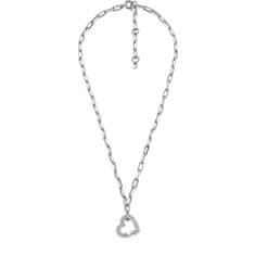 Michael Kors Romantična srebrna ogrlica iz cirkonijevega srca v obliki Pave MKC1647CZ040