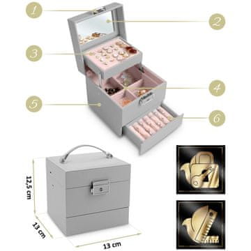 Massido Škatla za nakit MS-703 - siva