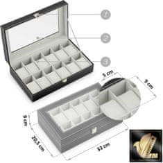 Massido MS-710 črno-bež škatla za 12 ur