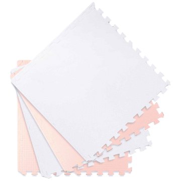 Ricokids velika penasta podloga za sestavljanke 60x60 cm 4 kosi breskev in bela