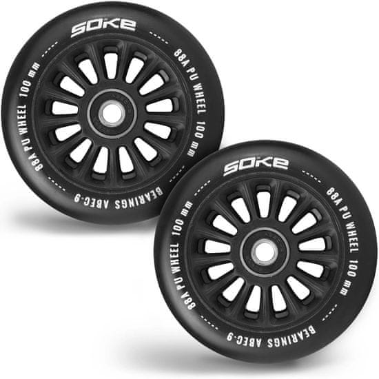 shumee Kolesa za skuter Š100 mm črna 2 kom