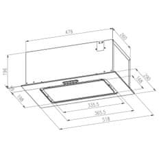 Berdsen Napa za pod omarico 52 cm črna BE-52A