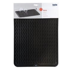 Kela Pladenj za kapljice Rena silikon črn 40x30x0,6cm KL-11509