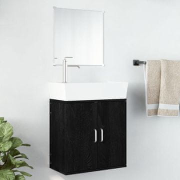 Vidaxl vidaXL 2-delni komplet kopalniškega pohištva, črne barve, material na osnovi lesa