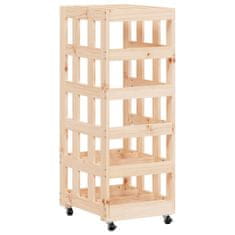 Vidaxl Držalo za polena s kolesi 40x49x110 cm trdna borovina