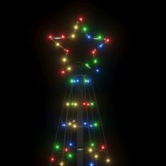 Greatstore Osvetljena novoletna jelka s konicami 220 LED barvita 180 cm