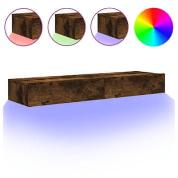 Vidaxl TV omarica z LED lučkami 2 kosa dimljeni hrast 60x35x15,5 cm