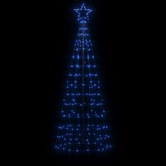 Vidaxl Osvetljena novoletna jelka s konicami 220 LED modra 180 cm