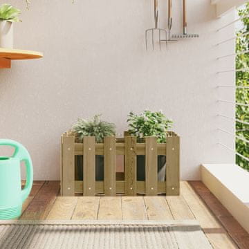 Vidaxl vidaXL Vrtni sadilnik z ograjo, 60x30x30 cm, impregniran bor