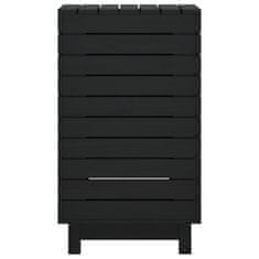 Vidaxl Košara za perilo črna 44x44x76 cm trdna borovina