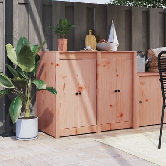 Vidaxl Zunanja kuhinjska vrata 2 kosa 50x9x82 cm trden les douglas
