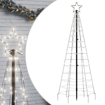Vidaxl LED božično drevo z bodicami 220 LED hladno bele 180 cm