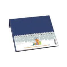 (00968) Koledar namizni špirala pvc moder