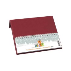Koledar namizni špirala pvc bordo