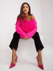 RUE PARIS Klasičen ženski pulover Estrivach neon roza Universal