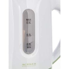 ACTIVER Plastični čajnik SOLLA 0,8 l, 900-1100 W, vrtljiv za 360°, bela-mint