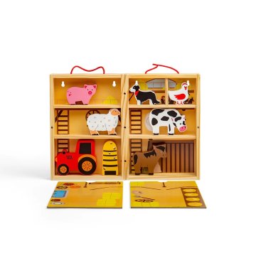 Bigjigs Toys Živalska kmetija škatla za igrače