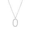 Srebrna ogrlica z obeskom O Cubica RZCU15 (verižica, obesek)