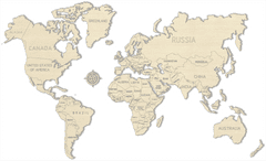 Wooden city LESENI MESTO Leseni zemljevid sveta velikosti L (83x55cm)