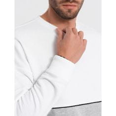 OMBRE Moška bluza OVERSIZE bela in siva MDN123985 XL