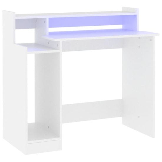 Vidaxl Pisalna miza z LED lučkami 97x45x90 cm inženirski les