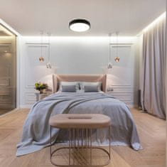 LUMILED Stropna svetilka LED plafon LUNA 30W 4000K okrogla črna 30cm