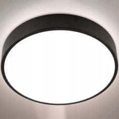 LUMILED Stropna svetilka LED plafon LUNA 30W 4000K okrogla črna 30cm