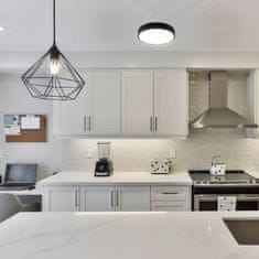 LUMILED Stropna svetilka LED plafon LUNA 30W 4000K okrogla črna 30cm