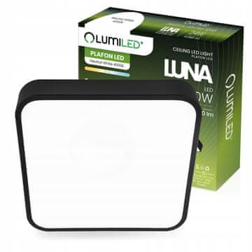 LUMILED Stropna svetilka LED plafon LUNA 30W 4000K kvadratna črna 30cm