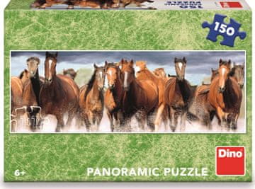 Dino Puzzle Konji v vodi Panoramski 150 kosov