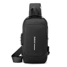 Dollcini Moška naprsna torba, Crossbody Sling Nahrbtnik Sling Bag Travel Tour Chest Bag Day Bag., črna mešanica