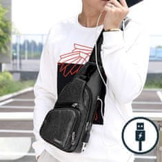 Dollcini Men's chest bag, črna mešanica