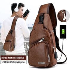 Dollcini Men's chest bag, črna mešanica